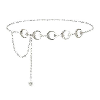 Cadena de cuerpo de metal para mujer, cadena de cintura para el vientre