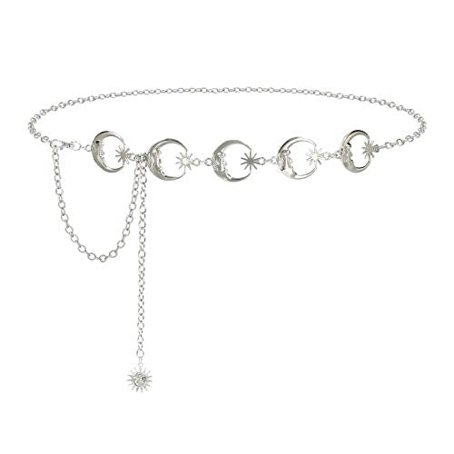 Cadena de cuerpo de metal para mujer, cadena de cintura para el vientre