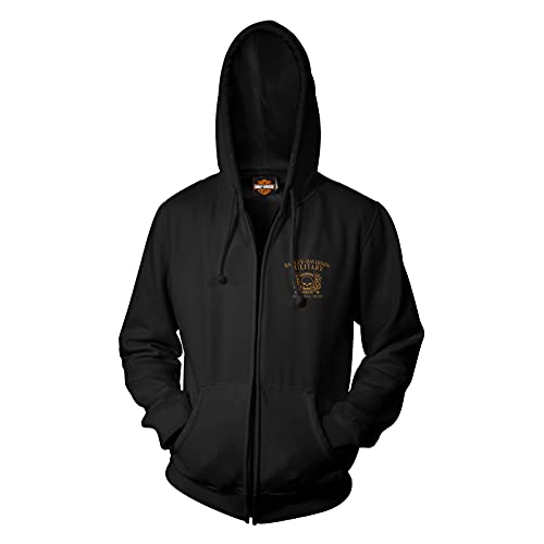 Harley-Davidson Military - Men's Zippered Hoodie - Overseas Tour | Smoking Eyes X-Large Black