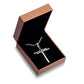 Collar con colgante de cruz de uñas de acero inoxidable para hombre con cadena de 24 pulgadas, oro negro pulido, plata