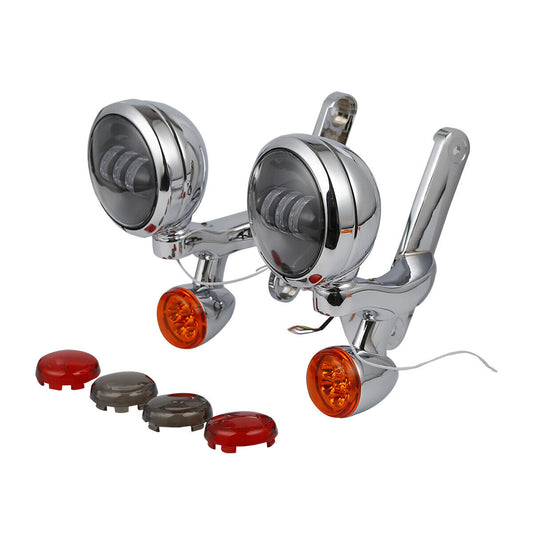 Soporte de luz antiniebla LED auxiliar de 4,5 "para Harley Road Glide 94-22