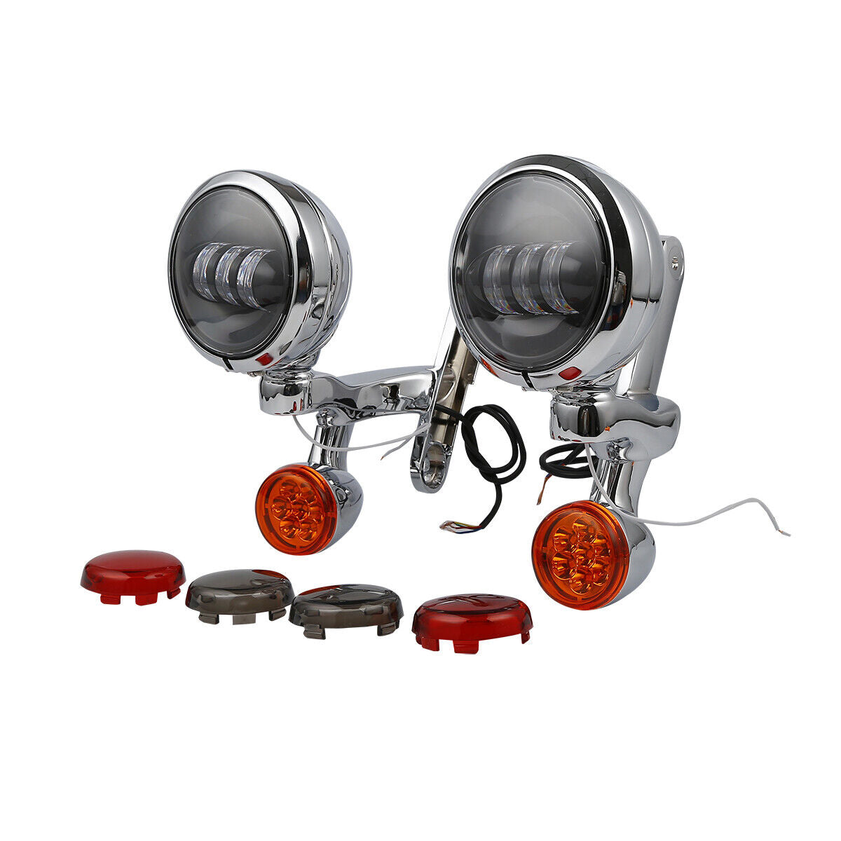 Soporte de luz antiniebla LED auxiliar de 4,5 "para Harley Road Glide 94-22