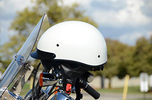 Vega Helmets Warrior Motorcycle Half Helmet with Sunshield for Men & Women, Adjustable Size Dial DOT Half Face Skull Cap for Bike Cruiser Chopper Moped Scooter ATV (Patriotic Flag Graphic, Large)