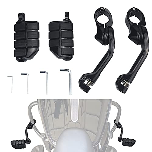 Estribos de carretera de 1.25 pulgadas, estribos de carretera ajustables en ángulo largo para motocicleta Harley Davidson Touring Road King Road Glide Street Glide Electra Glide Softail Sportster con barra de carretera de 1 1/4 pulgadas
