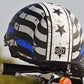 Vega Helmets Warrior Motorcycle Half Helmet with Sunshield for Men & Women, Adjustable Size Dial DOT Half Face Skull Cap for Bike Cruiser Chopper Moped Scooter ATV (Patriotic Flag Graphic, Large)