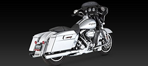 Vance & Hines 16763 Twin Slash 4 Rounds Chrome Slip On Silenciadores para Harley-Davidson Touring 1995-2016 Bikes