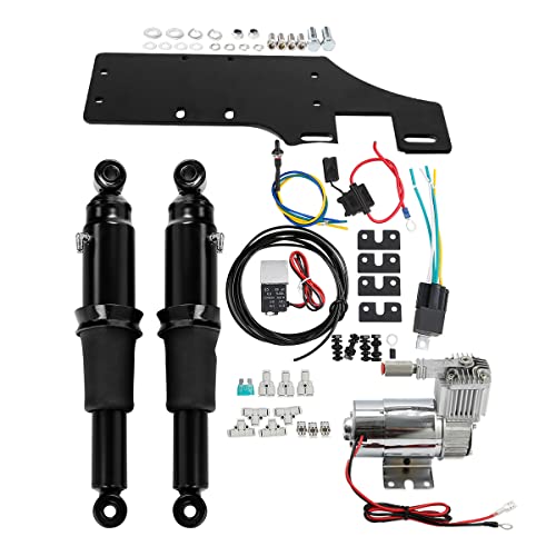 Kit de suspensión trasero Aire Rider + tanque de aire para Harley Touring 1994-2021 Road King FLHR Street Electra Glide FLHX FLHT Ultra Classic FLHTCU FLHTK FLHTP FLHTK Policía FLHTP FLHTK FLHTP