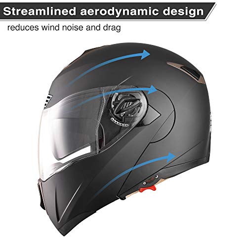 Casco modular y abatible de motocicleta, de cara completa con certificación DOT y visera doble