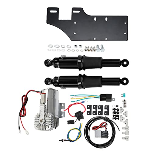 Kit de suspensión trasero Aire Rider + tanque de aire para Harley Touring 1994-2021 Road King FLHR Street Electra Glide FLHX FLHT Ultra Classic FLHTCU FLHTK FLHTP FLHTK Policía FLHTP FLHTK FLHTP