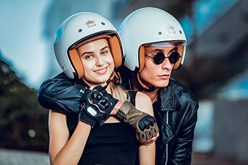 Royal M139 Open Face Motorcycle Helmet - Retro Motorcycle Helmets, Vintage & Classic Style, 3/4 Vespa Helmet, Multi-Sport Impact Protection with Unique Design for Adult Women and Men