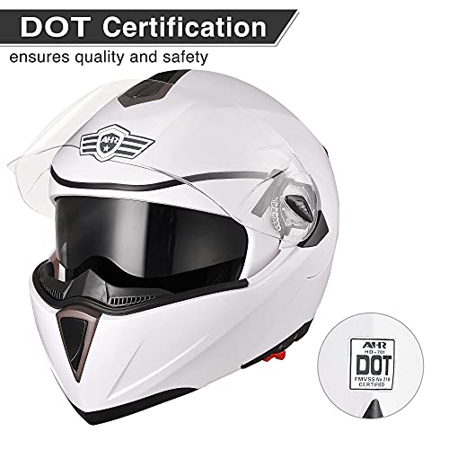 Casco modular y abatible de motocicleta, de cara completa con certificación DOT y visera doble