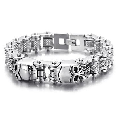 Dije de calavera gótica para bicicleta, motocicleta, pulsera de moda para hombre,