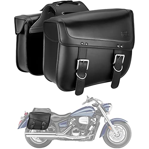 Alforjas para motocicleta, 30 L de gran capacidad, bolsas de sillín para motocicletas, bolsa de equipaje de motocicleta de piel sintética para Sportster Softail Dyna