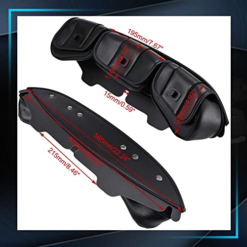 Bolsa para parabrisas de motocicleta de piel sintética con cierre magnético compatible con bolsas para parabrisas Harley Touring Street Glide Electra Glide 1996-2013