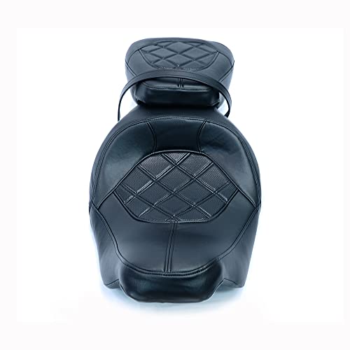 Juego de asiento de pasajero para Harley Touring Road King Street Glide Road Glide Electra Glide 2009-2021 asiento de conductor de cuero Pillion asiento de pasajero 09-21