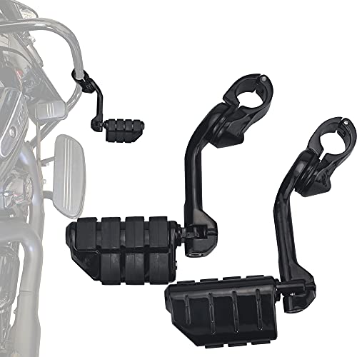 Estribos de carretera de 1.25 pulgadas, estribos de carretera ajustables en ángulo largo para motocicleta Harley Davidson Touring Road King Road Glide Street Glide Electra Glide Softail Sportster con barra de carretera de 1 1/4 pulgadas