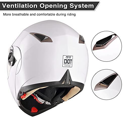 Casco modular y abatible de motocicleta, de cara completa con certificación DOT y visera doble