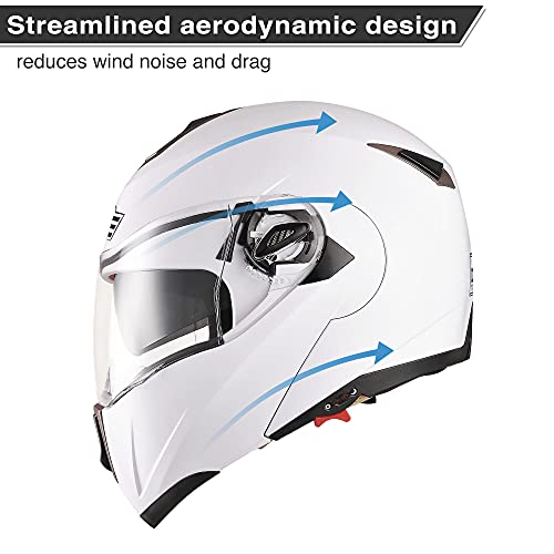 Casco modular y abatible de motocicleta, de cara completa con certificación DOT y visera doble