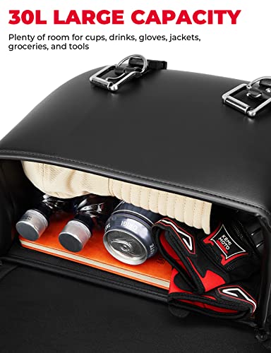 Alforjas para motocicleta, 30 L de gran capacidad, bolsas de sillín para motocicletas, bolsa de equipaje de motocicleta de piel sintética para Sportster Softail Dyna