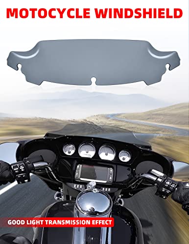 Amazicha 7" Smoke Wave Windshield Windscreen Compatible for 2014-2023 Harley Davidson Touring Street Glide/Electra Glide/Ultra Limited/Tri Glide FLHT FLHX FLHXS FLHTK (Tint)