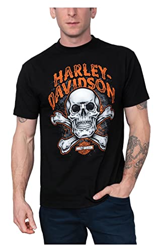 Harley-Davidson Men's Skull Squad Crew-Neck Short Sleeve Cotton T-Shirt (2XL)