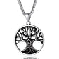 Collar de calavera para hombre, serpiente, árbol de la vida, etiqueta de perro de calavera