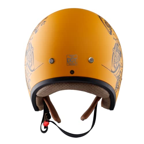 Royal M139 Open Face Motorcycle Helmet - Retro Motorcycle Helmets, Vintage & Classic Style, 3/4 Vespa Helmet, Multi-Sport Impact Protection with Unique Design for Adult Women and Men