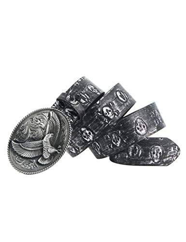 Cinturón de vaquero occidental para hombre, estilo punk rock