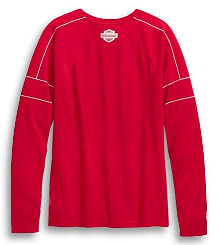 Harley-Davidson Women's Accent Stripe Long Sleeve T-Shirt - Red 96414-20VW (S)
