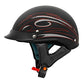VCAN Cruiser Solid Flat Black Half Face Motorcycle Helmet (Flag, Large)