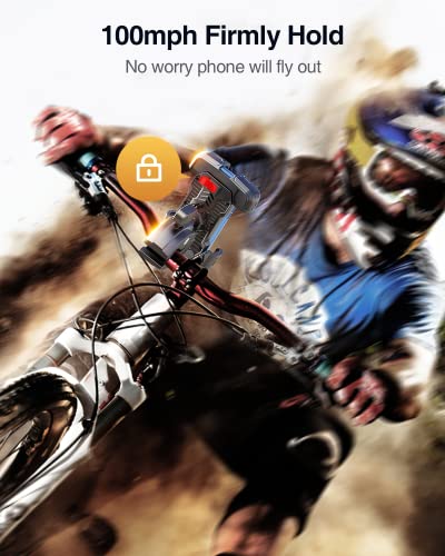 Soporte de teléfono para motocicleta, [Anti-vibración de viento de 150 mph] [Apto para teléfonos grandes de 7.2 pulgadas]  [5s Easy Install] Soporte de teléfono para manillar, compatible con iPhone, todos los teléfonos celulares