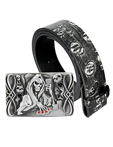 Cinturón de vaquero occidental para hombre, estilo punk rock