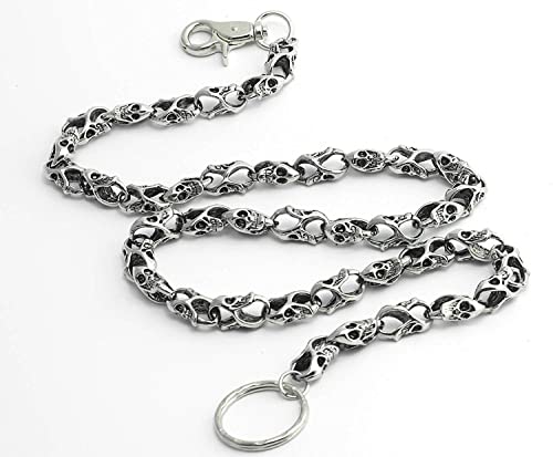 Cadena de cartera para hombre de 34 pulgadas, con diseño de calavera
