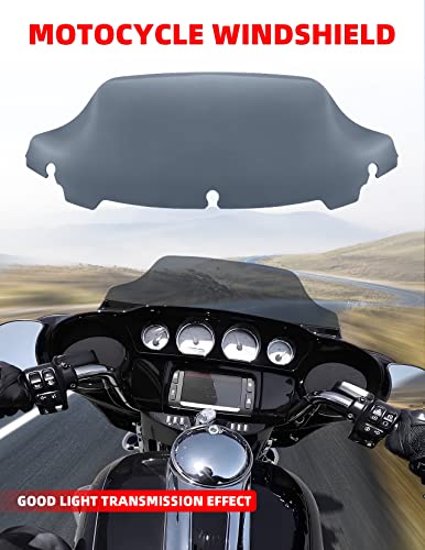 Amazicha 7" Smoke Wave Windshield Windscreen Compatible for 2014-2023 Harley Davidson Touring Street Glide/Electra Glide/Ultra Limited/Tri Glide FLHT FLHX FLHXS FLHTK (Tint)