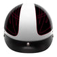 VCAN Cruiser Solid Flat Black Half Face Motorcycle Helmet (Flag, Large)