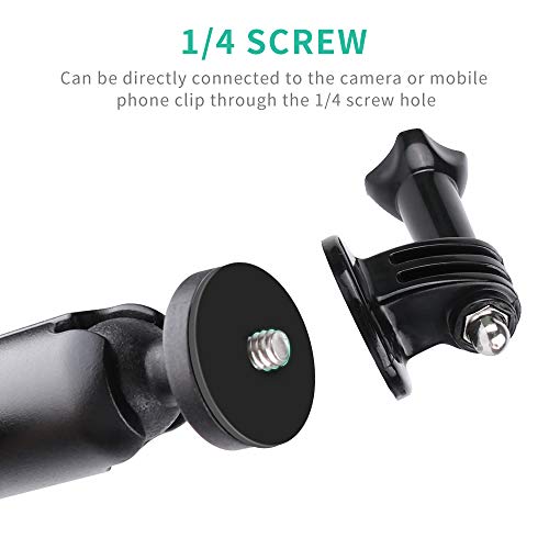 Soporte de motocicleta para cámara para accesorios GoPro, soporte de abrazadera de cámara de acción de metal de rotación de 360 grados con rosca de 1/4 para manillar de moto bicicleta, para GoPro Hero 10 9 8 7 6 5 4,