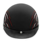 VCAN Cruiser Solid Flat Black Half Face Motorcycle Helmet (Flag, Large)