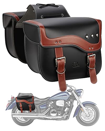 Alforjas para motocicleta, 30 L de gran capacidad, bolsas de sillín para motocicletas, bolsa de equipaje de motocicleta de piel sintética para Sportster Softail Dyna