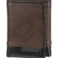 Cartera triple de cuero para hombre