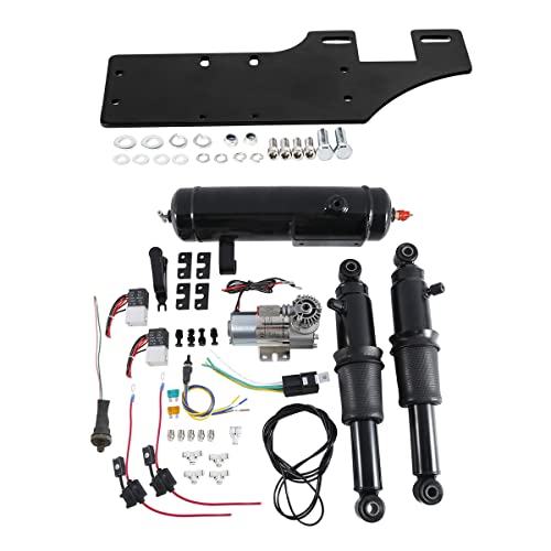 Kit de suspensión trasero Aire Rider + tanque de aire para Harley Touring 1994-2021 Road King FLHR Street Electra Glide FLHX FLHT Ultra Classic FLHTCU FLHTK FLHTP FLHTK Policía FLHTP FLHTK FLHTP