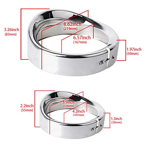Kit de anillo francés de luces cromadas para motocicleta compatible con Harley, anillo de ajuste de faro delantero de 7 pulgadas, visera decorativa + anillo de ajuste de luz antiniebla de 4 1/2 pulgadas, visera decorativa (cromo)