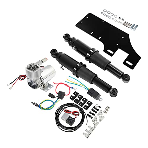 Kit de suspensión trasero Aire Rider + tanque de aire para Harley Touring 1994-2021 Road King FLHR Street Electra Glide FLHX FLHT Ultra Classic FLHTCU FLHTK FLHTP FLHTK Policía FLHTP FLHTK FLHTP