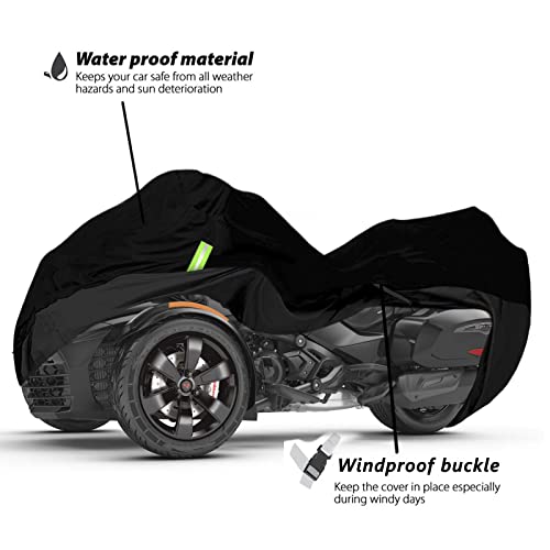 Impermeable para Harley-Davidson y Honda Trike Trike Cover Custom, 210T Tela de tafetán de poliéster Ligero Trike Cover para nieve Lluvia Polvo Protección contra granizo