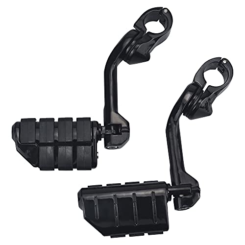Estribos de carretera de 1.25 pulgadas, estribos de carretera ajustables en ángulo largo para motocicleta Harley Davidson Touring Road King Road Glide Street Glide Electra Glide Softail Sportster con barra de carretera de 1 1/4 pulgadas