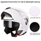 Casco modular y abatible de motocicleta, de cara completa con certificación DOT y visera doble