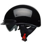 Vega Helmets Warrior Motorcycle Half Helmet with Sunshield for Men & Women, Adjustable Size Dial DOT Half Face Skull Cap for Bike Cruiser Chopper Moped Scooter ATV (Patriotic Flag Graphic, Large)