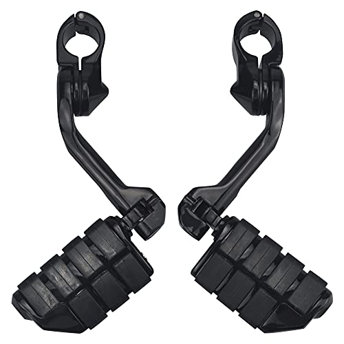 Estribos de carretera de 1.25 pulgadas, estribos de carretera ajustables en ángulo largo para motocicleta Harley Davidson Touring Road King Road Glide Street Glide Electra Glide Softail Sportster con barra de carretera de 1 1/4 pulgadas