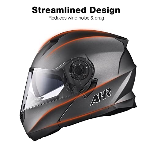 Casco modular y abatible de motocicleta, de cara completa con certificación DOT y visera doble