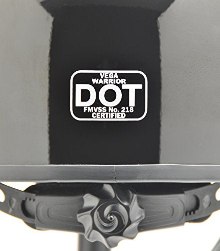 Vega Helmets Warrior Motorcycle Half Helmet with Sunshield for Men & Women, Adjustable Size Dial DOT Half Face Skull Cap for Bike Cruiser Chopper Moped Scooter ATV (Patriotic Flag Graphic, Large)