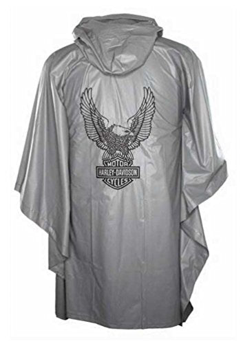Harley-Davidson Up-Winged Eagle - Poncho de lluvia de vinilo impermeable, color gris